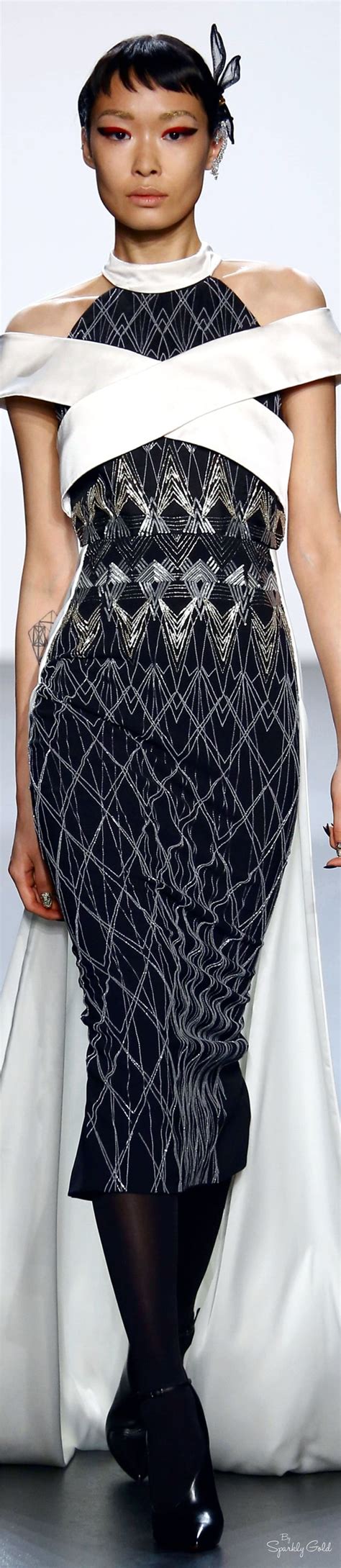 Bibhu Mohapatra Fall 2016 RTW Blanco Y Negro Negro Blanco