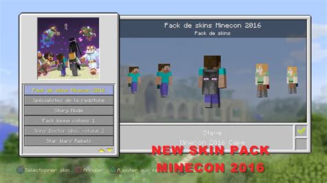 Minecraft Console New Skin Pack Minecon 2016 Youtube