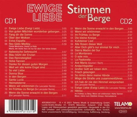 Stimmen Der Berge Ewige Liebe 2CD Stimmen Der Berge CD Album