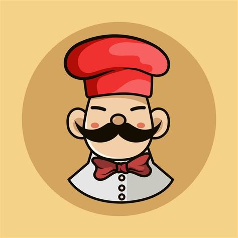 Cartoon Chef logo Mascot n a cooking hat Yummy concept Cooking ...