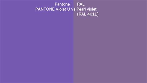 Pantone Violet U Vs Ral Pearl Violet Ral Side By Side Comparison