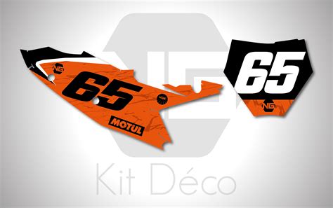 Kit déco fond de plaque numéro KTM SX SXF MARBLE Séries 2 50 65 85