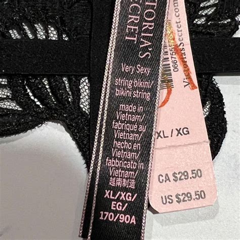 NWT VICTORIA S SECRET Very Sexy String Bikini Pantie Sz XL Black Lace EBay