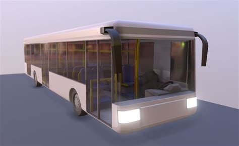 D Model Low Poly City Bus With Interior Vr Ar Low Poly Cgtrader