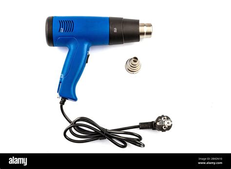 Industrial Heat Gun Hot Air Gun With Nozzles Isolated On White Background Stock Photo Alamy