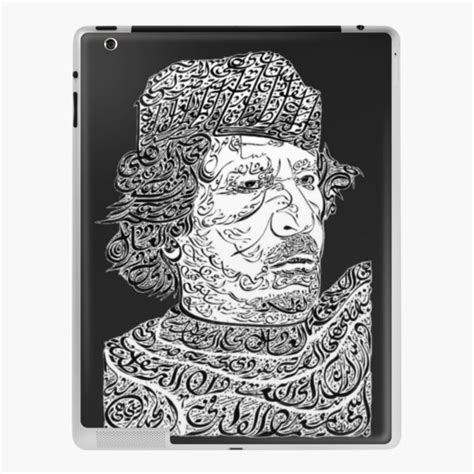 Colonel Muammar Al Gaddafi Image Arabic Calligraphy Ipad Case And Skin