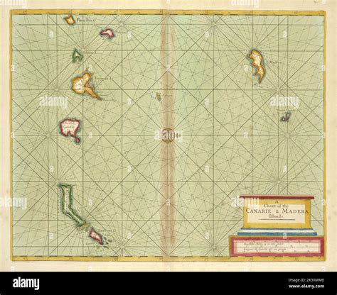 Una carta de las Islas CANARIE y MADERA 1702 1707 Cartográfico