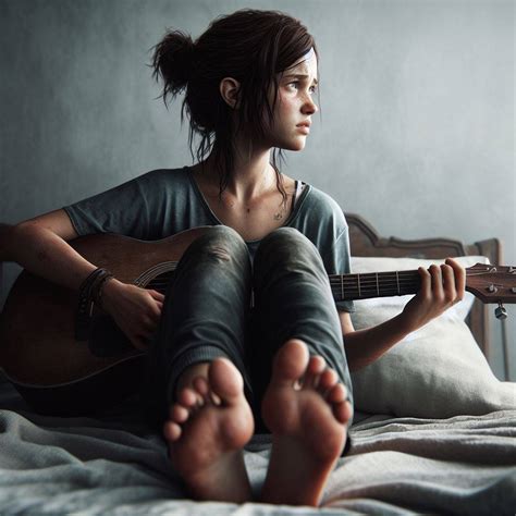 Ellie Playing Her Guitar Barefoot By Solejob On Deviantart