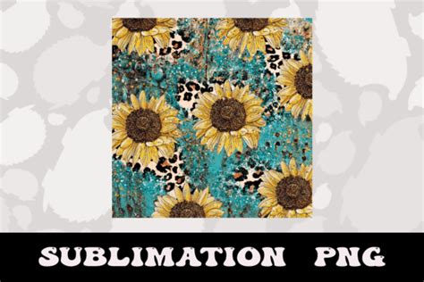 Sunflower Turquoise Sublimation Graphic By Abell Design Creative Fabrica