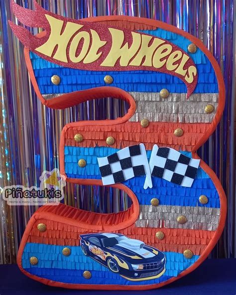 Piñata de Número personalizado Hot Wheels Fiesta de hot wheels Hot wheels Tortas de mickey
