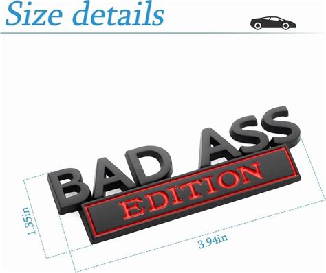 Bad Ass Edition Emblem D Fender Badge Decal Car Sticker With M Adhesive Red Ebay