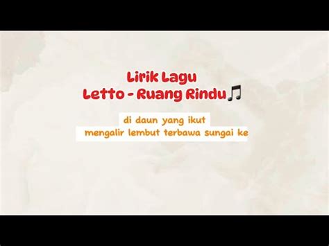 Letto Ruang Rindu Lirik Lagu Tahun 2000an YouTube