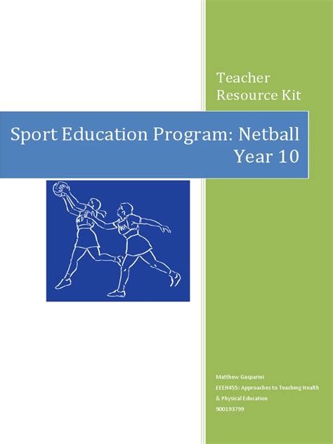 Sepep Resource Kit Netball Pdf Psychological Concepts Sports