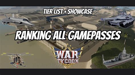 Ranking Showcasing ALL War Tycoon Game Passes YouTube