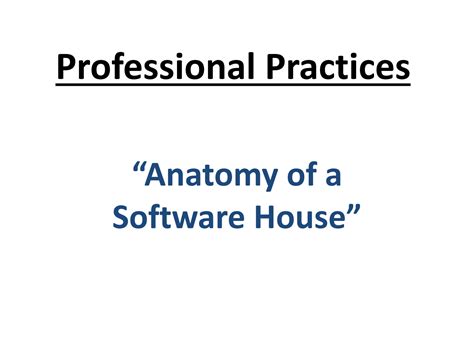 Solution Lecture 12 Anatomy Of Software House Part1 Studypool