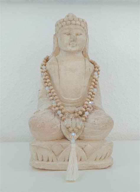 Mala Necklace pandia Goddess of Light Made of Rock Crystal, Tulsi and ...