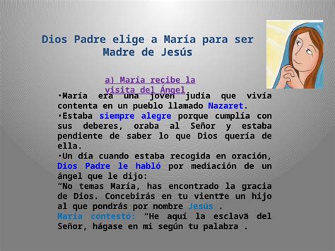 PPTX Dios Padre elige a María para ser Madre de Jesús María era una