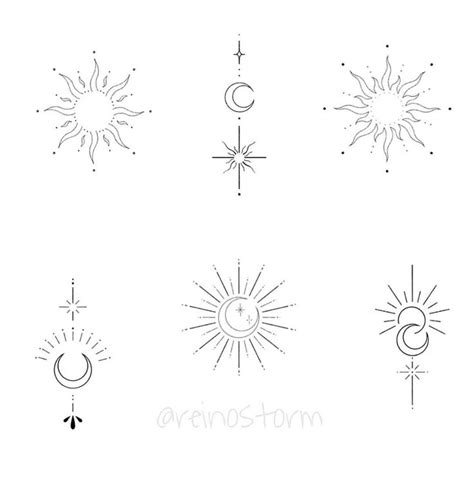 The Sun Moon And Stars Are Drawn In Different Ways