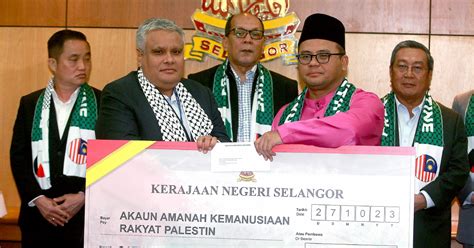 Selangor Sumbang Rm Juta Kepada Tabung Kemanusiaan Palestin Berita