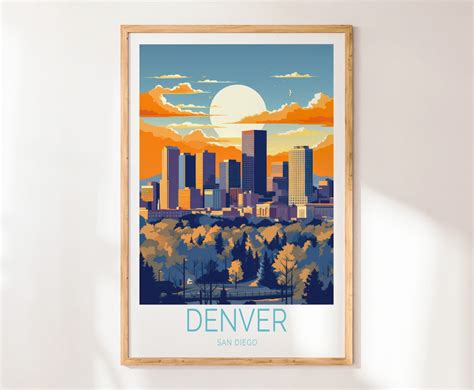 Denver Poster, Colorado Travel Wall Decor, Denver Colorado Travel ...