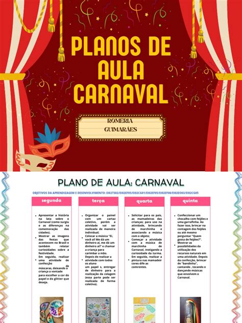Plano De Aula Sobre O Carnaval - Planos de aula interdisciplinares e criativos para celebrar o Carnaval ...
