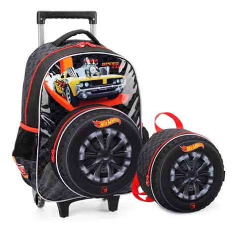 Mochila De Rodinha Lancheira Hot Wheels Speed Club Pt Mercadolivre