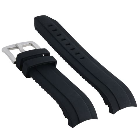 22MM RUBBER WATCH BAND STRAP FOR SEIKO 200M SKX007K 7S26, SKX009J BLACK CURVE | Ewatchparts