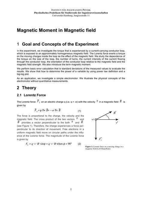 Magnetic Moment in Magnetic field