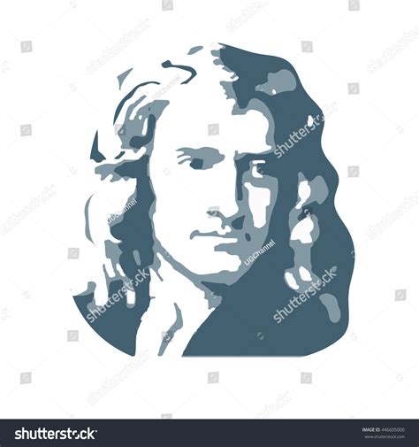 Isaac Newton English Physicist Mathematician Vector Stock Vector ...