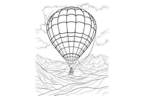Hot Air Balloon Coloring Page For Adults Graphic By Forhadx Creative Fabrica