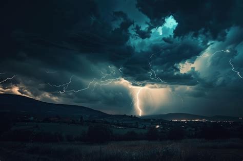 Premium Photo | Storm on lightning bolts bad weather forecast climate ...