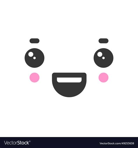 Happy Kawaii Cute Emotion Face Emoticon Royalty Free Vector