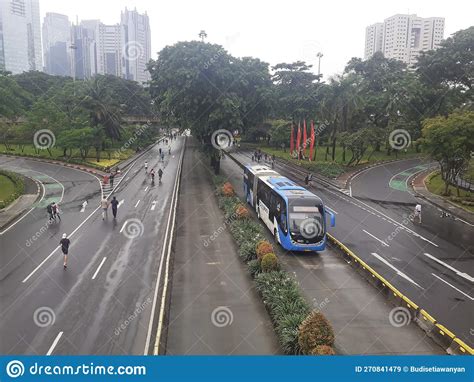 Jakarta S Car Free Day After The Rain Editorial Stock Image Image Of