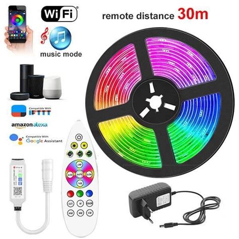 Bande Lumineuse Led Rgb Smd Bluetooth V Dc Flexible Avec