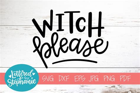 Handlettered SVG DXF Witch Please