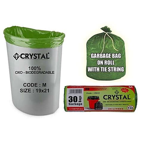 Buy Crystal Oxo Biodegradable Green Garbage Bag On Roll Medium 19X21 30