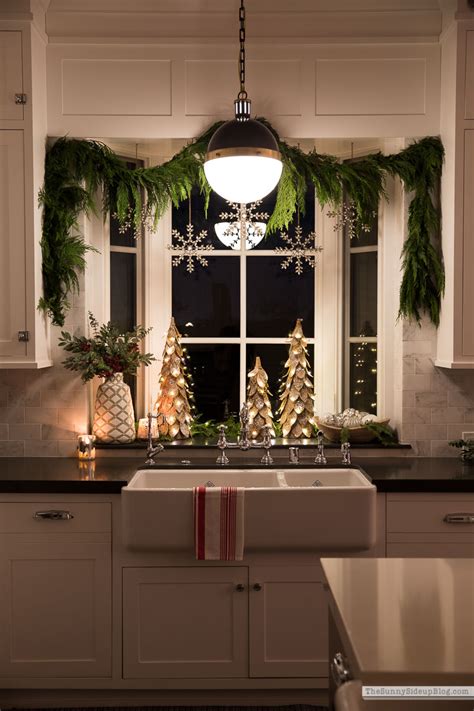 Kitchen Window and Powder Bathroom Christmas Decor - The Sunny Side Up Blog