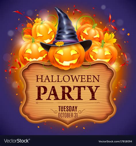 Halloween party poster Royalty Free Vector Image