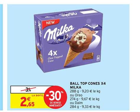 Promo Ball Top Cones X4 Milka Chez Intermarché Hyper Icataloguefr