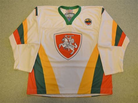 Lithuania - Jussi's game worn IIHF ice hockey jerseys