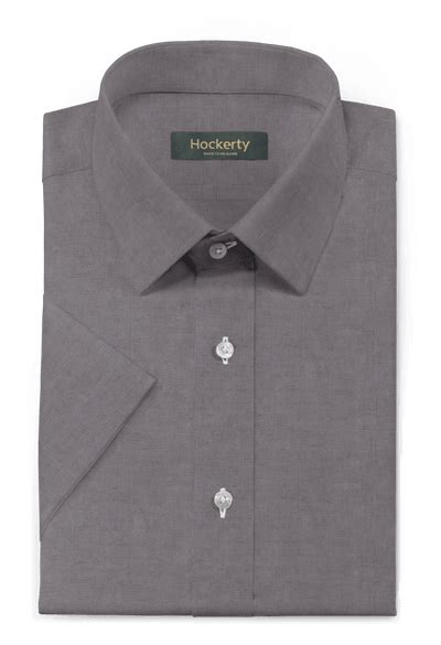 Grey Short Sleeve Linen Cotton Shirt