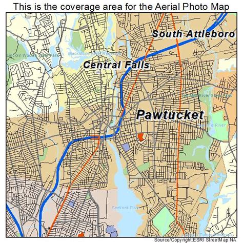 Aerial Photography Map of Pawtucket, RI Rhode Island