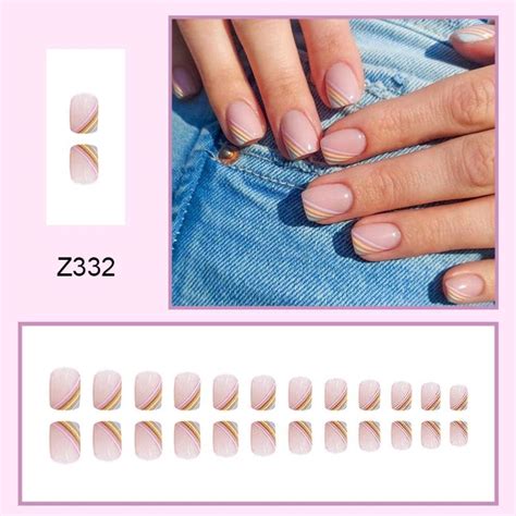 Cheap Short Length French Fake Nails Faux Fingernails Press On Nails