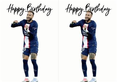 Neymar Birthday Card Instant Download Neymar Jr Card for - Etsy