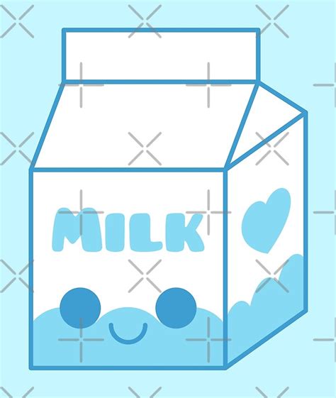 Kawaii Milk Carton By Kittybox Redbubble