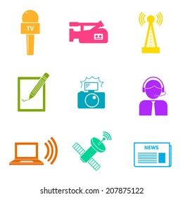 Set Vector Journalism Icons Modern Flat Stock Vector Royalty Free