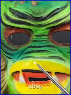 Vintage Halloween Plastic Costume Mask Creature From The Black Lagoon ...