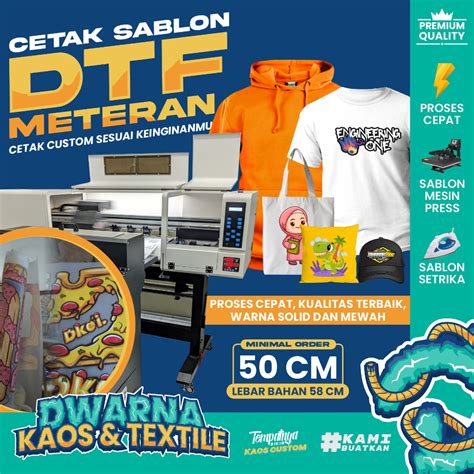 Jual CETAK SABLON DTF KHUSUS FILE SIAP CETAK AREA CETAK 58CM PROSES