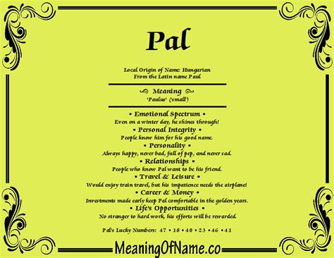 Pal - Meaning of Name