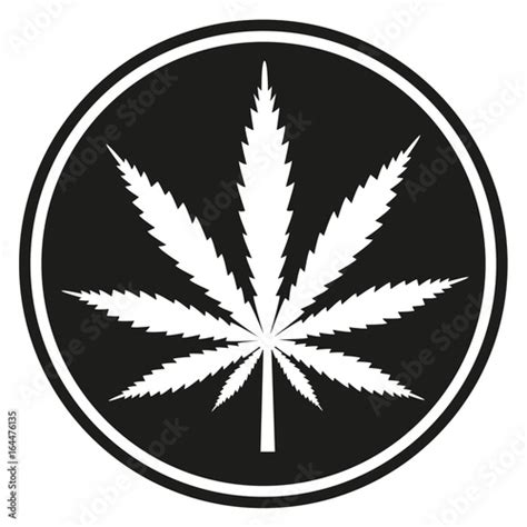 Cannabis leaf on a black background Stock Vector | Adobe Stock